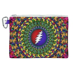 Grateful Dead Bear Pattern Canvas Cosmetic Bag (xl)