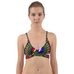 Grateful Dead Bear Pattern Wrap Around Bikini Top by Maspions