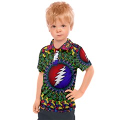 Grateful Dead Bear Pattern Kids  Polo T-shirt