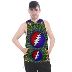 Grateful Dead Bear Pattern Men s Sleeveless Hoodie