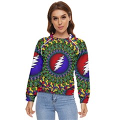 Grateful Dead Bear Pattern Women s Long Sleeve Raglan T-shirt