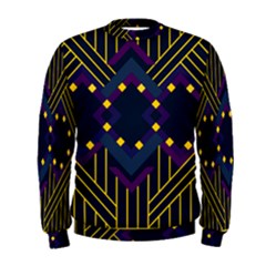 Line Square Pattern Violet Blue Yellow Design Men s Sweatshirt