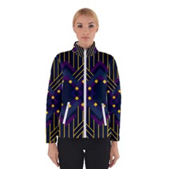 Line Square Pattern Violet Blue Yellow Design Women s Bomber Jacket