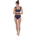 Line Square Pattern Violet Blue Yellow Design Bandaged Up Bikini Set  View2