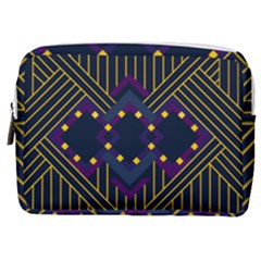 Line Square Pattern Violet Blue Yellow Design Make Up Pouch (medium)