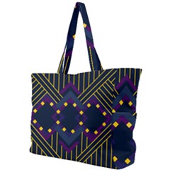 Line Square Pattern Violet Blue Yellow Design Simple Shoulder Bag by Ravend