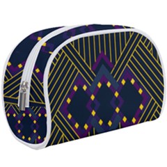 Line Square Pattern Violet Blue Yellow Design Make Up Case (large) by Ravend