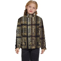 Detail Golden Gold Ornaments Kids  Puffer Bubble Jacket Coat by Ravend