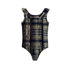 Detail Golden Gold Ornaments Kids  Frill Swimsuit by Ravend