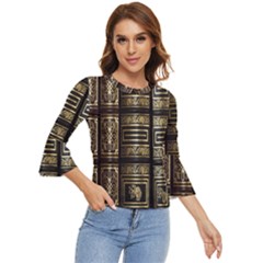 Detail Golden Gold Ornaments Bell Sleeve Top