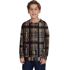 Detail Golden Gold Ornaments Kids  Crewneck Sweatshirt by Ravend