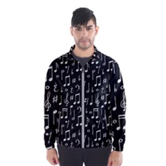 Chalk Music Notes Signs Seamless Pattern Men s Windbreaker