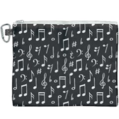 Chalk Music Notes Signs Seamless Pattern Canvas Cosmetic Bag (xxxl) by Ravend