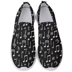 Chalk Music Notes Signs Seamless Pattern Men s Slip On Sneakers by Ravend