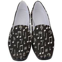 Chalk Music Notes Signs Seamless Pattern Women s Classic Loafer Heels by Ravend