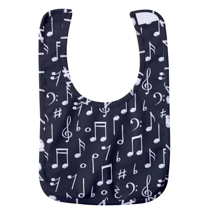 Chalk Music Notes Signs Seamless Pattern Baby Bib