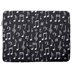 Chalk Music Notes Signs Seamless Pattern 17  Vertical Laptop Sleeve Case With Pocket