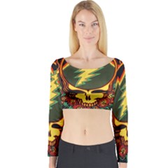 Grateful Dead Scarlet Fire Long Sleeve Crop Top by Perong