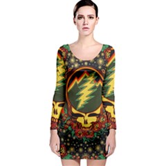 Grateful Dead Scarlet Fire Long Sleeve Bodycon Dress by Perong