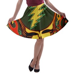 Grateful Dead Scarlet Fire A-line Skater Skirt by Perong