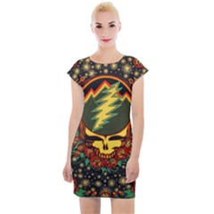 Grateful Dead Scarlet Fire Cap Sleeve Bodycon Dress by Perong