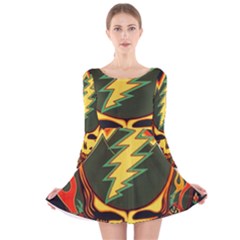 Grateful Dead Scarlet Fire Long Sleeve Velvet Skater Dress