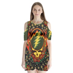 Grateful Dead Scarlet Fire Shoulder Cutout Velvet One Piece