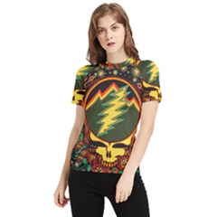 Grateful Dead Scarlet Fire Women s Short Sleeve Rash Guard by Perong