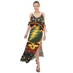 Grateful Dead Scarlet Fire Maxi Chiffon Cover Up Dress by Perong