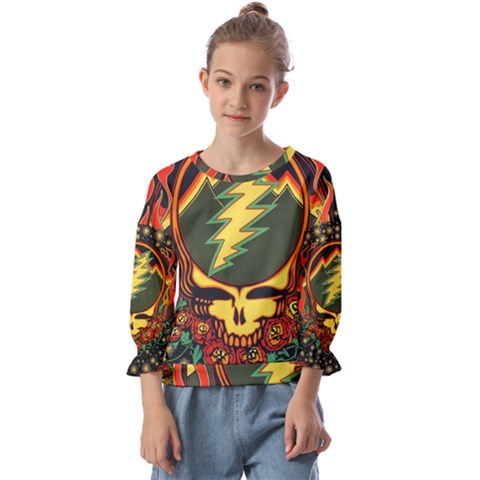 Grateful Dead Scarlet Fire Kids  Cuff Sleeve Top by Perong