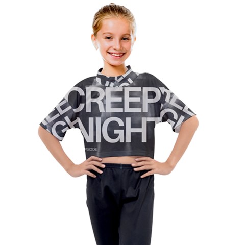 Creepy Night Kids Mock Neck T-shirt by NawaP