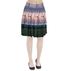 Wind Giants At Twilight Pleated Skirt by Tellerarts