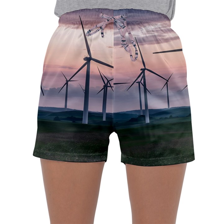 Wind Giants At Twilight Sleepwear Shorts