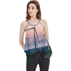 Wind Giants At Twilight Flowy Camisole Tank Top by Tellerarts