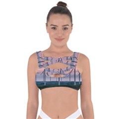 Wind Giants At Twilight Bandaged Up Bikini Top by Tellerarts