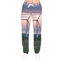 Wind Giants At Twilight Women Velvet Drawstring Pants