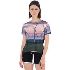 Wind Giants At Twilight Open Back Sport T-shirt by Tellerarts