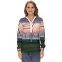 Wind Giants At Twilight Zip Up Long Sleeve Blouse View1