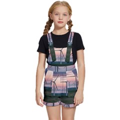 Wind Giants At Twilight Kids  Short Overalls by Tellerarts