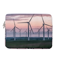 Wind Giants At Twilight 14  Vertical Laptop Sleeve Case With Pocket by Tellerarts