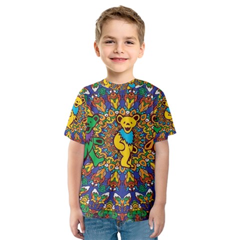 Dead Dancing Bears Grateful Dead Pattern Kids  Sport Mesh T-shirt by Grandong