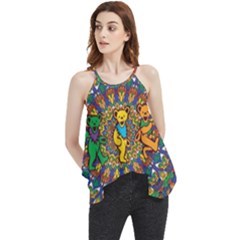 Dead Dancing Bears Grateful Dead Pattern Flowy Camisole Tank Top by Grandong