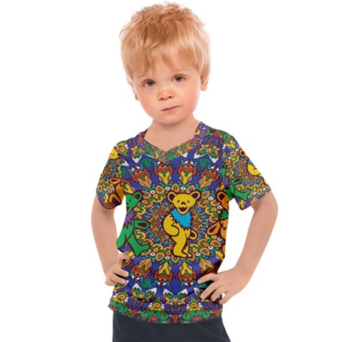 Dead Dancing Bears Grateful Dead Pattern Kids  Sports T-shirt by Grandong