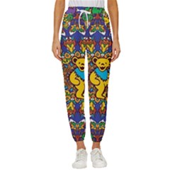 Dead Dancing Bears Grateful Dead Pattern Women s Cropped Drawstring Pants by Grandong