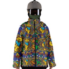 Dead Dancing Bears Grateful Dead Pattern Men s Zip Ski And Snowboard Waterproof Breathable Jacket