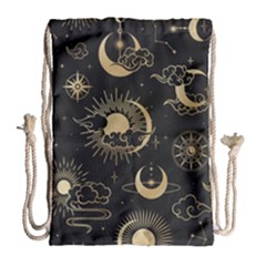 Asian Seamless Pattern With Clouds Moon Sun Stars Vector Collection Oriental Chinese Japanese Korean Drawstring Bag (large)