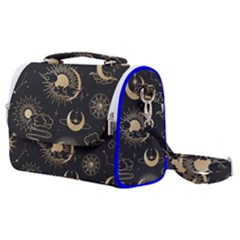 Asian Seamless Pattern With Clouds Moon Sun Stars Vector Collection Oriental Chinese Japanese Korean Satchel Shoulder Bag by Grandong