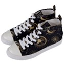 Asian Seamless Pattern With Clouds Moon Sun Stars Vector Collection Oriental Chinese Japanese Korean Women s Mid-Top Canvas Sneakers View2