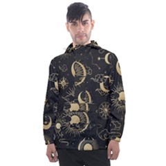 Asian Seamless Pattern With Clouds Moon Sun Stars Vector Collection Oriental Chinese Japanese Korean Men s Front Pocket Pullover Windbreaker by Grandong