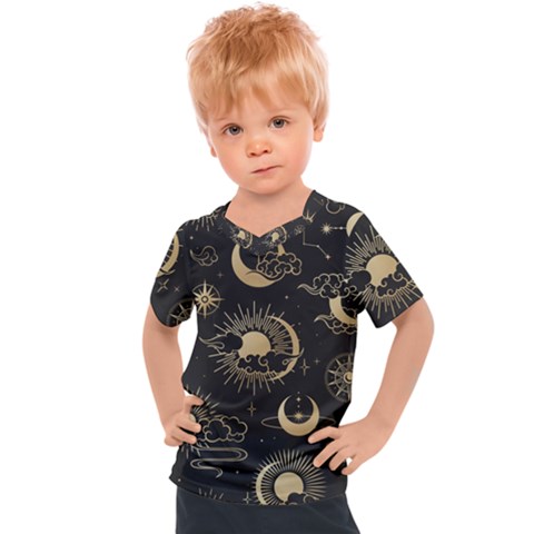 Asian Seamless Pattern With Clouds Moon Sun Stars Vector Collection Oriental Chinese Japanese Korean Kids  Sports T-shirt by Grandong